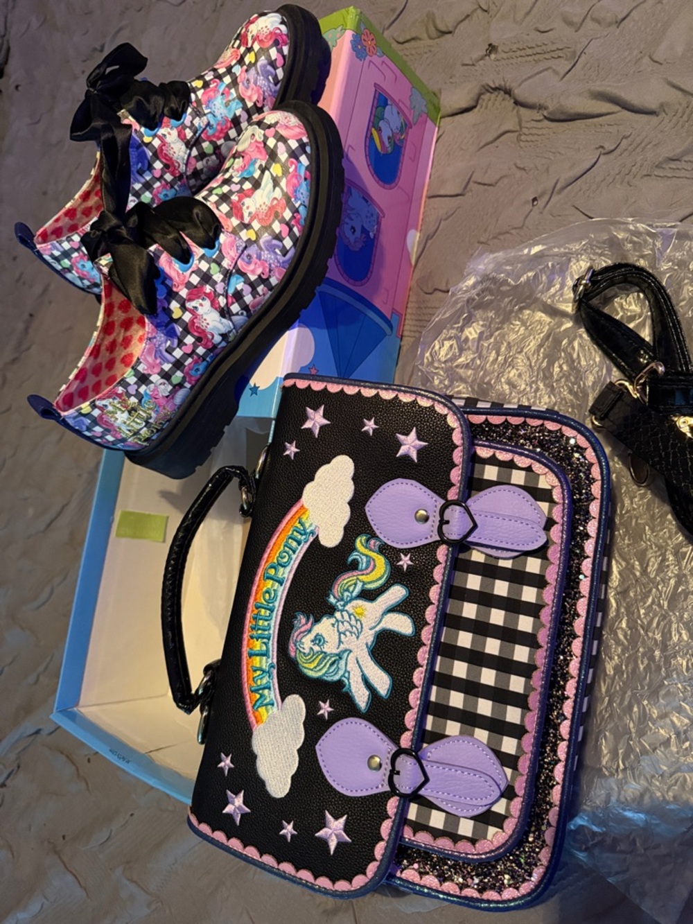 Irregular Choice Black Lavender Pink My Little Pony Accent Flats
